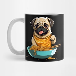 Pug Eating Ramen Mug